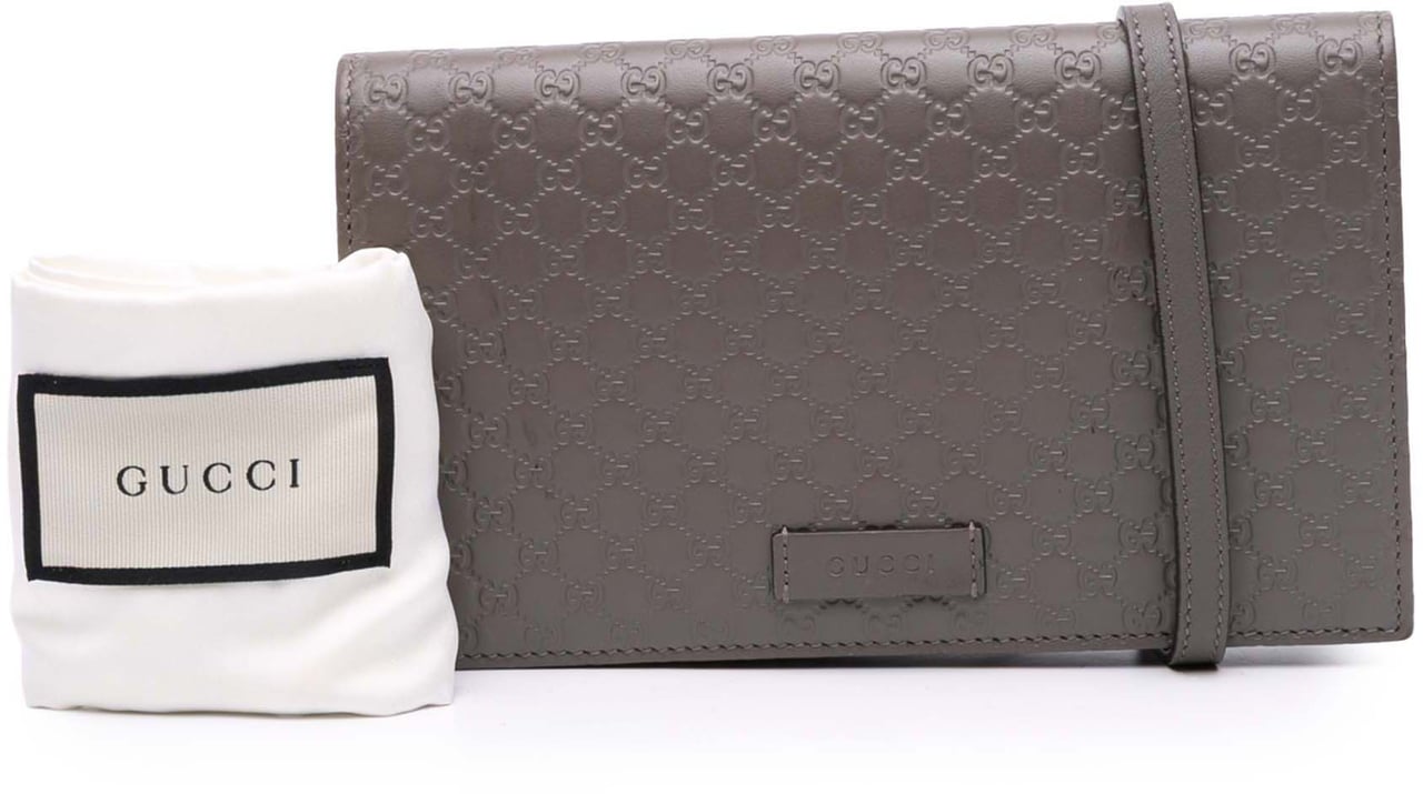 Gucci Microguccissima Wallet on Strap Bruin