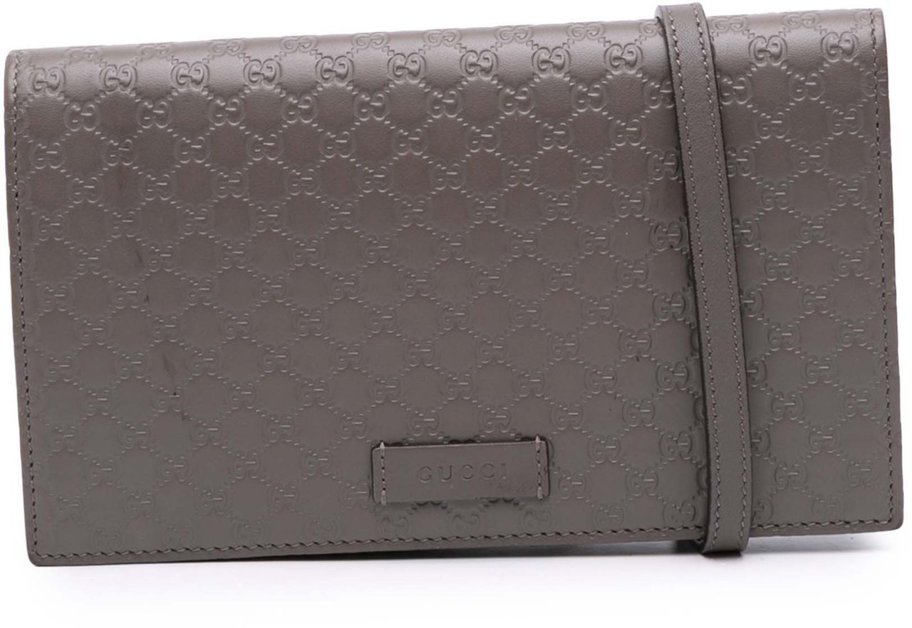 Gucci Microguccissima Wallet on Strap Bruin