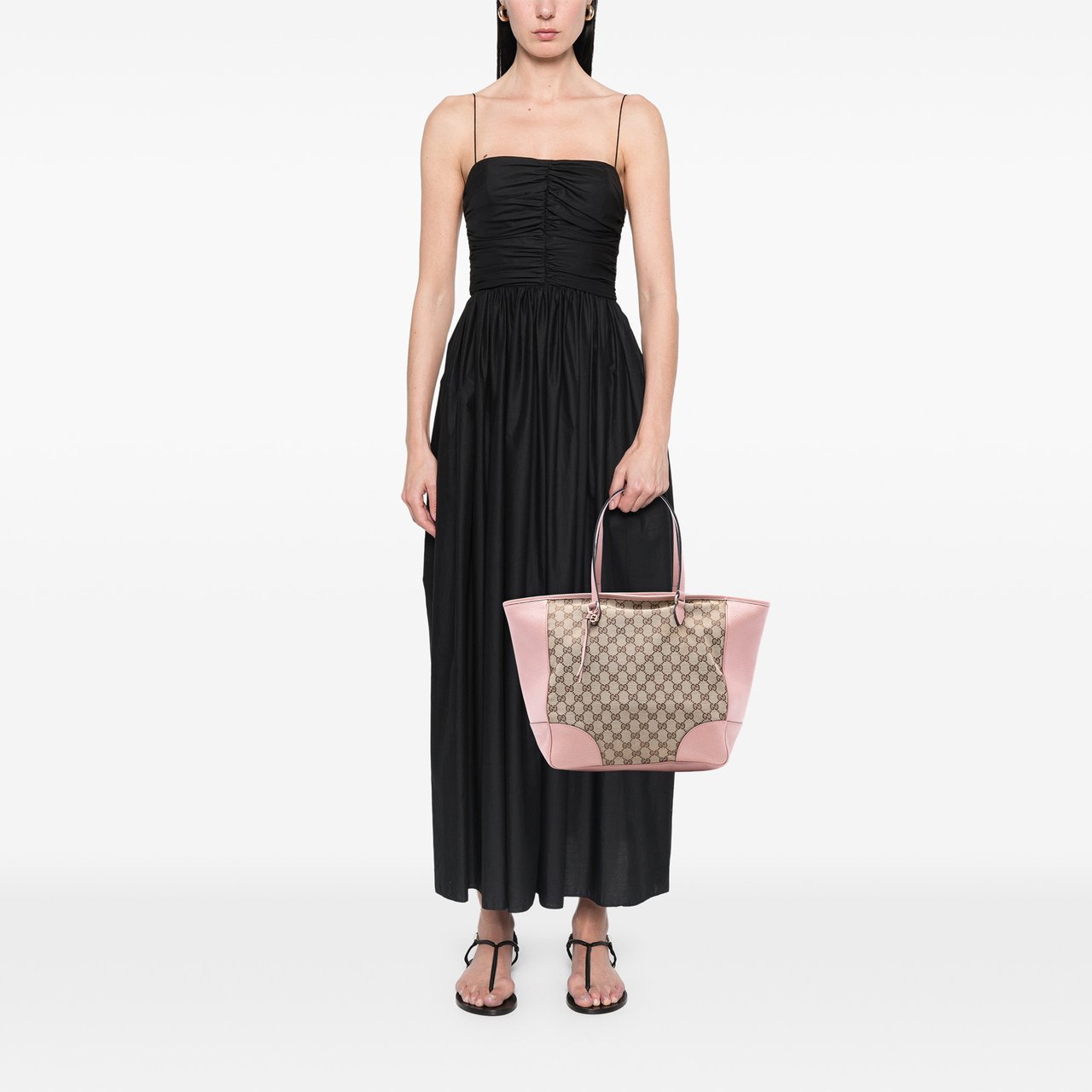 Gucci GG Canvas Bree Zippered Tote Bruin