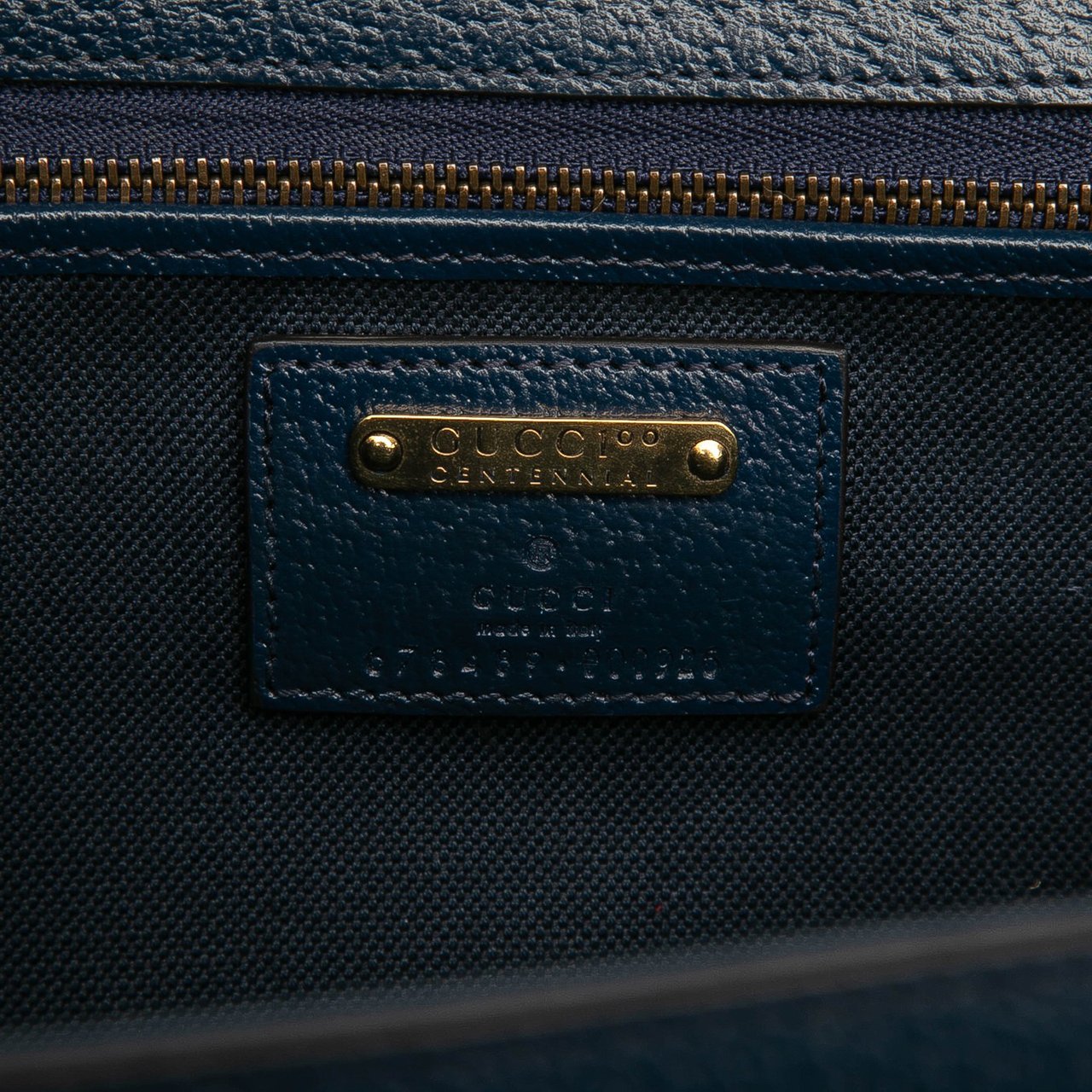 Gucci 100th Anniversary Medium GG Coated Canvas Kaleidoscope 1947 Bamboo Top Handle Bag Blauw