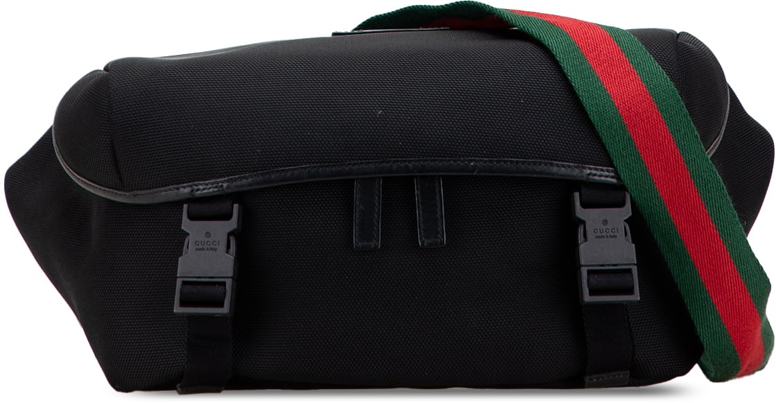 Gucci Techno Canvas Web Belt Bag Zwart