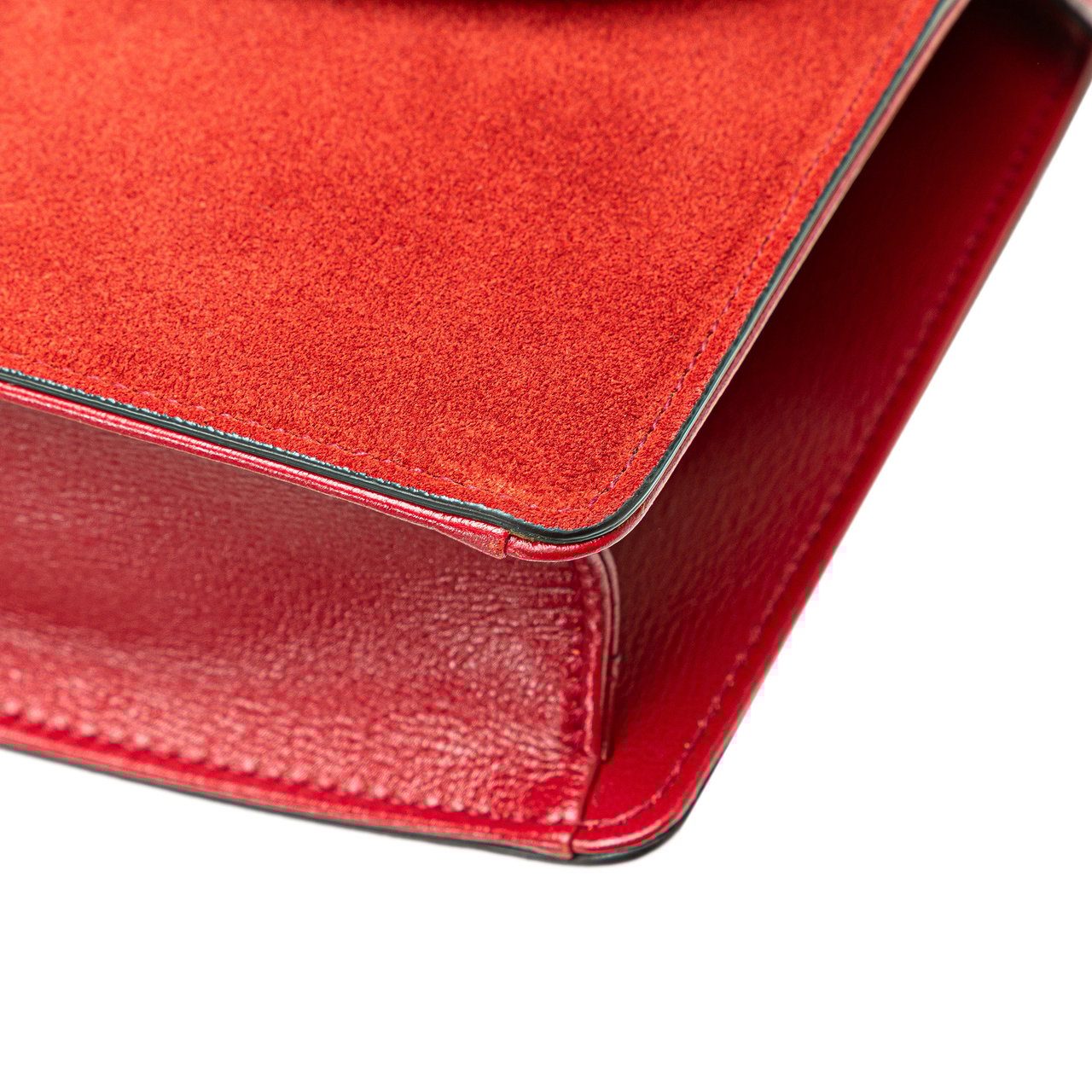 Gucci Small Suede GG Ring Torchon Crossbody Rood