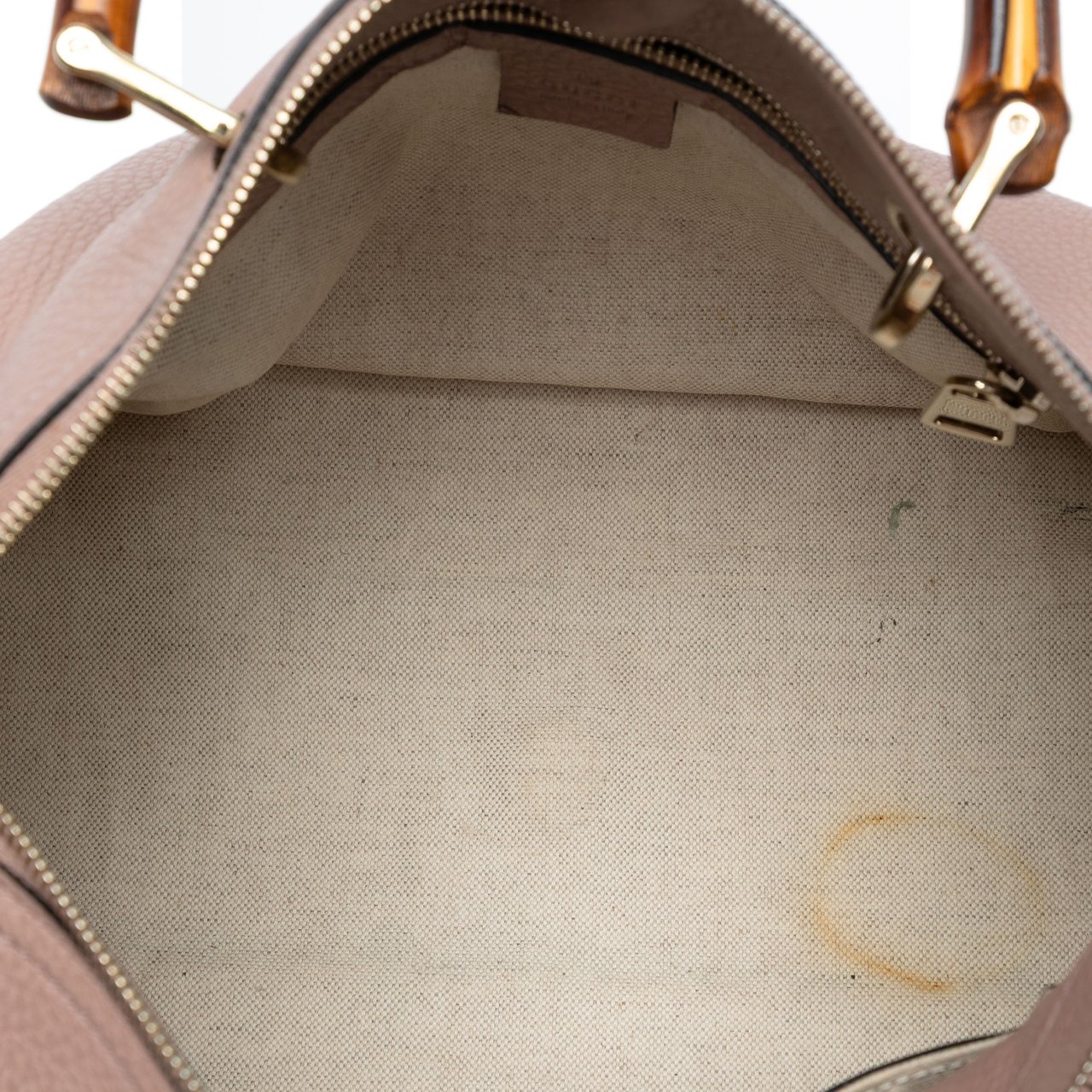 Gucci Medium Calfskin Bamboo Shopper Boston Bag Bruin