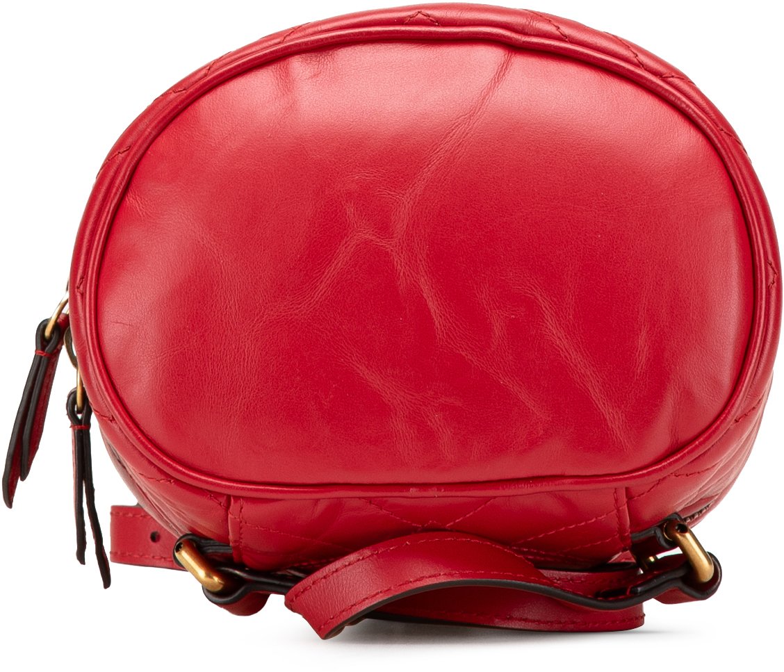 Gucci GG Marmont Round Matelasse Leather Backpack Rood