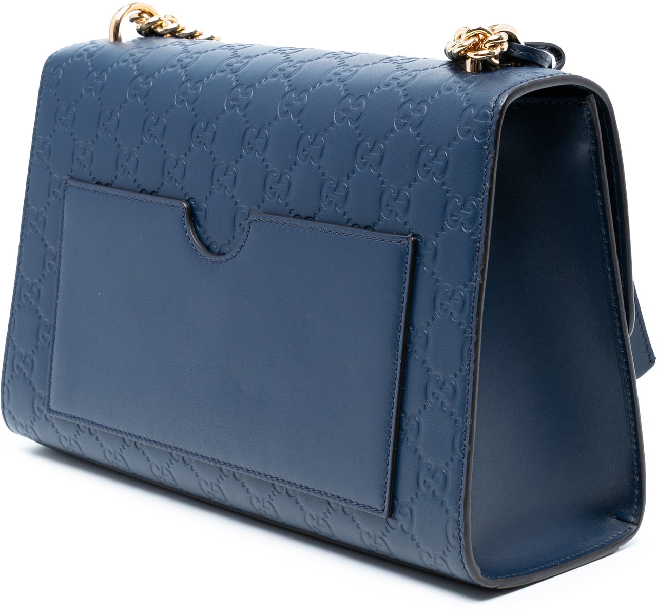 Gucci Medium Guccissima Padlock Shoulder Bag Blauw