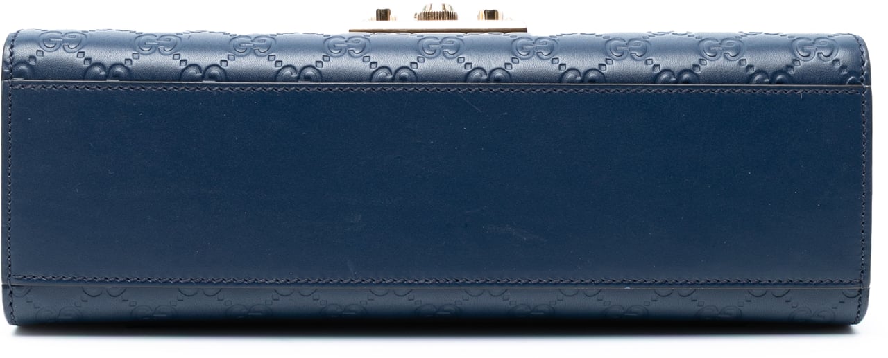 Gucci Medium Guccissima Padlock Shoulder Bag Blauw