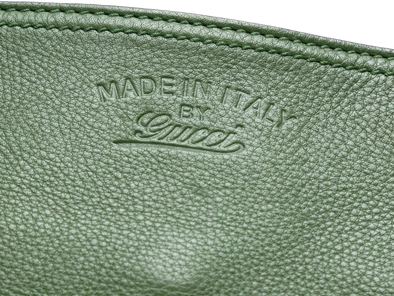 Gucci Medium Calfskin Bamboo Shopper Satchel Groen