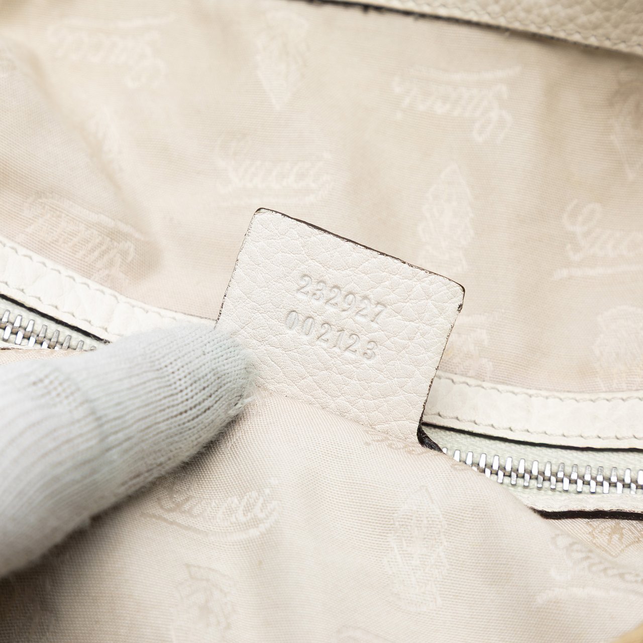 Gucci Large GG Canvas Bamboo Bar Tote Bruin