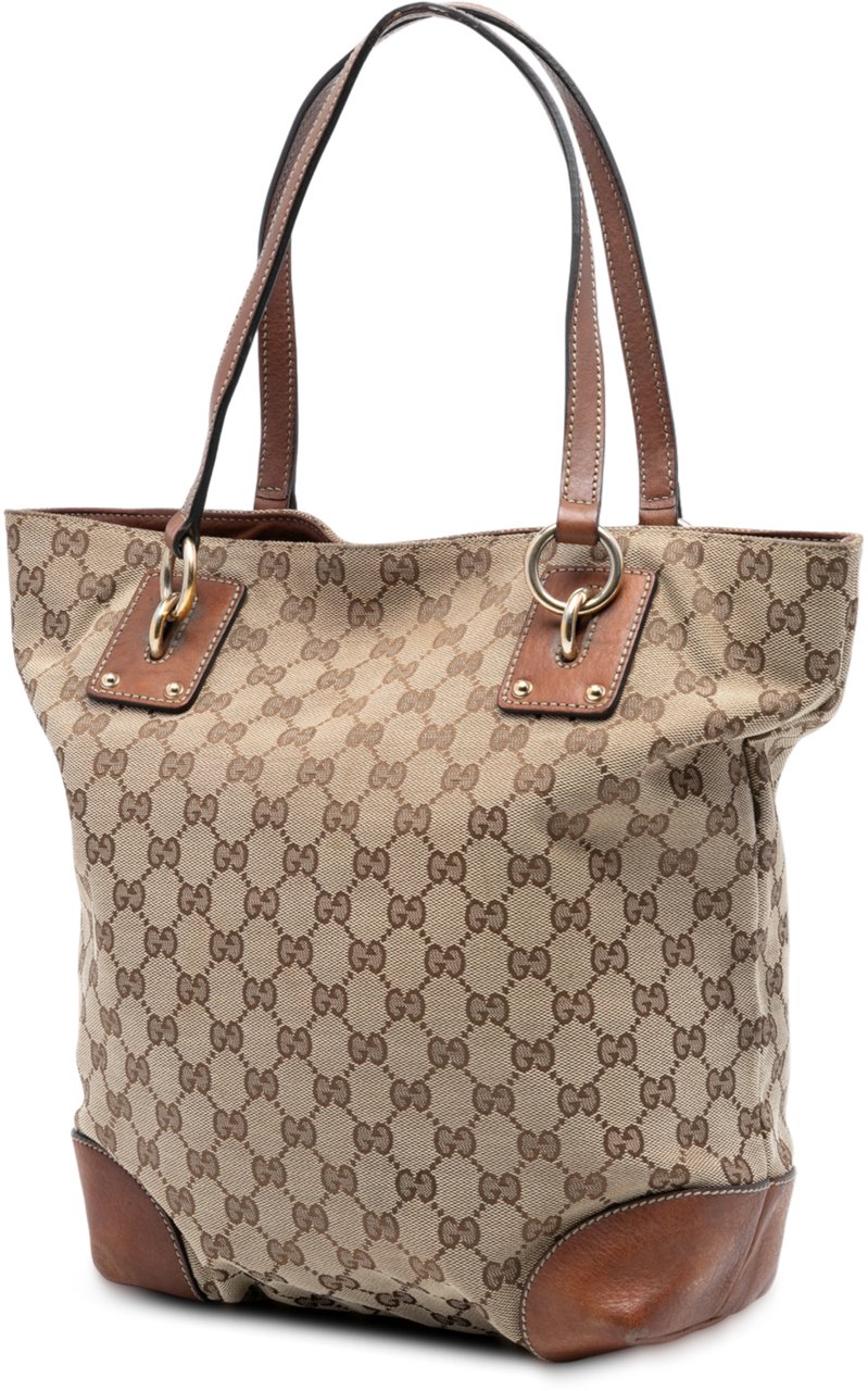 Gucci Medium GG Canvas GG Charm Tote Bruin