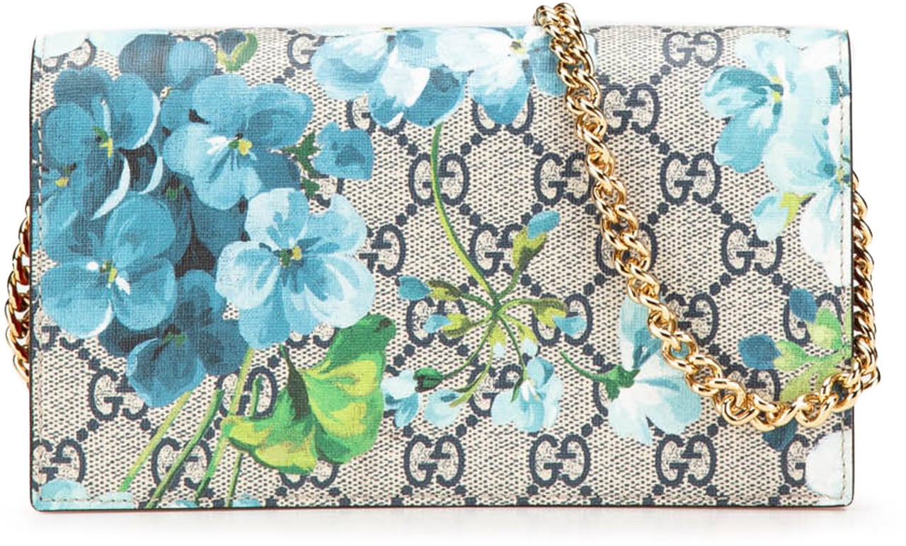Gucci GG Supreme Blooms Wallet on Chain Bruin