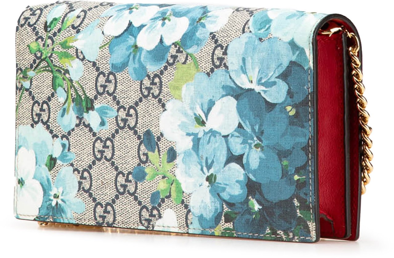 Gucci GG Supreme Blooms Wallet on Chain Bruin