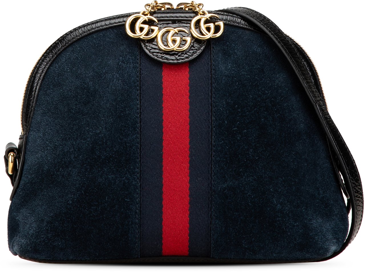 Gucci Small Ophidia Suede Dome Crossbody Blauw