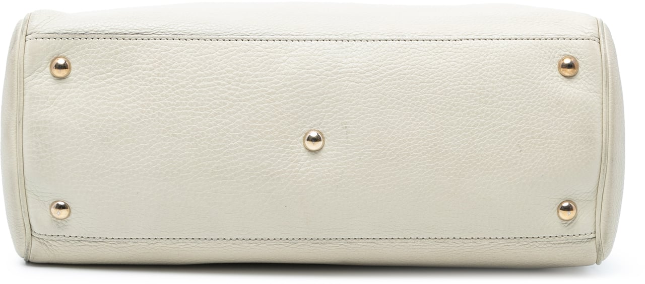 Gucci Medium Calfskin Bamboo Shopper Satchel Wit