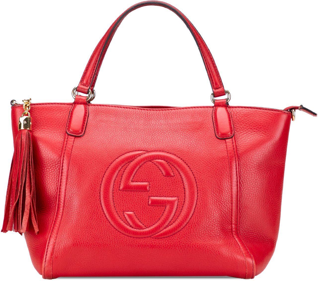 Gucci Small Leather Soho Cellarius Satchel Rood