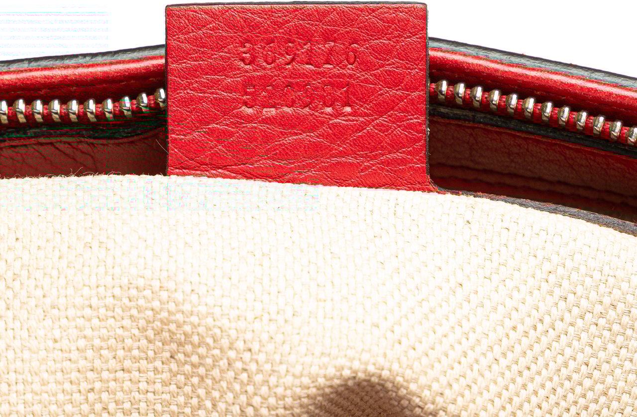 Gucci Small Leather Soho Cellarius Satchel Rood