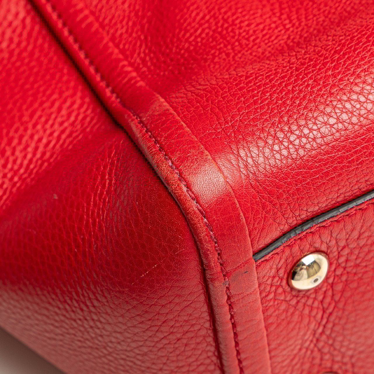 Gucci Small Leather Soho Cellarius Satchel Rood