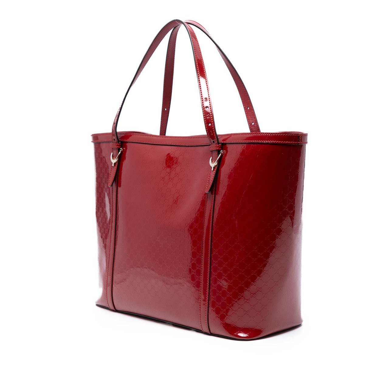 Gucci Patent Microguccissima Nice Tote Rood