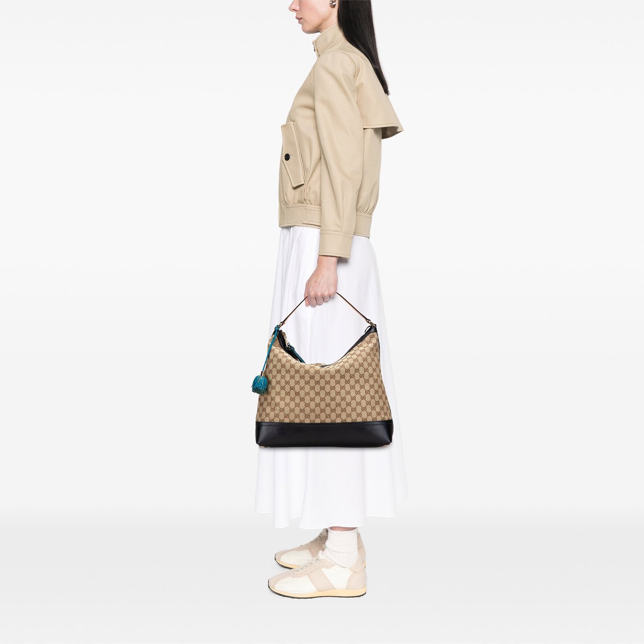 Gucci GG Canvas Cheer Hobo Bruin