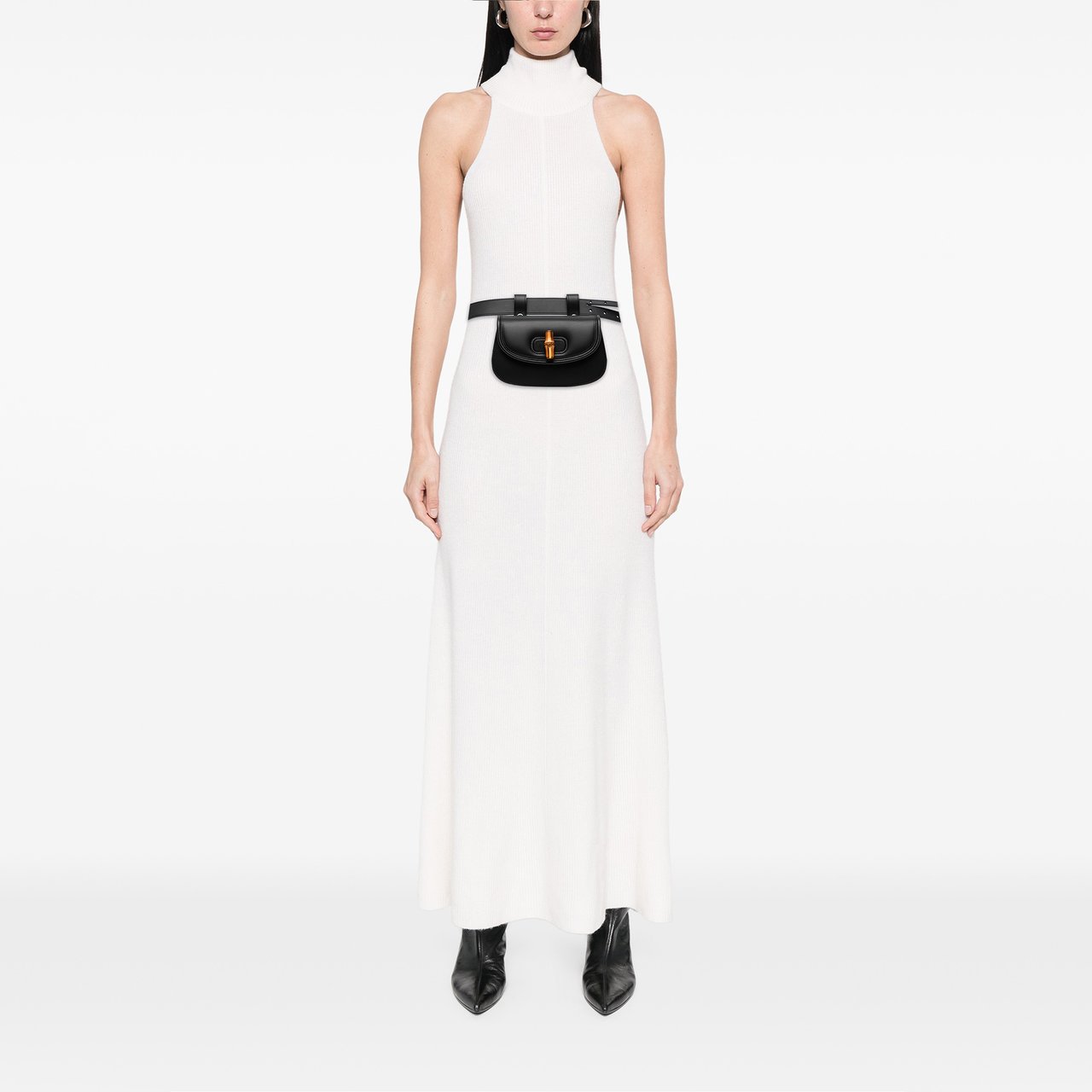 Gucci Mini Leather Bamboo 1947 Belt Bag Zwart