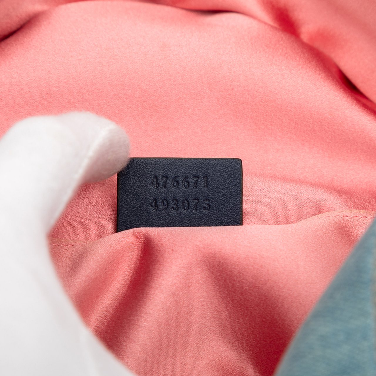 Gucci Small GG Marmont Pearl Studded Matelasse Denim Backpack Blauw