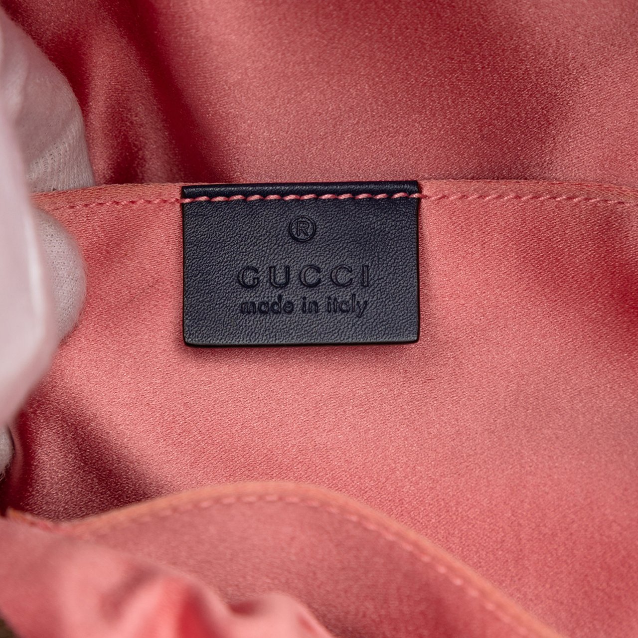 Gucci Small GG Marmont Pearl Studded Matelasse Denim Backpack Blauw