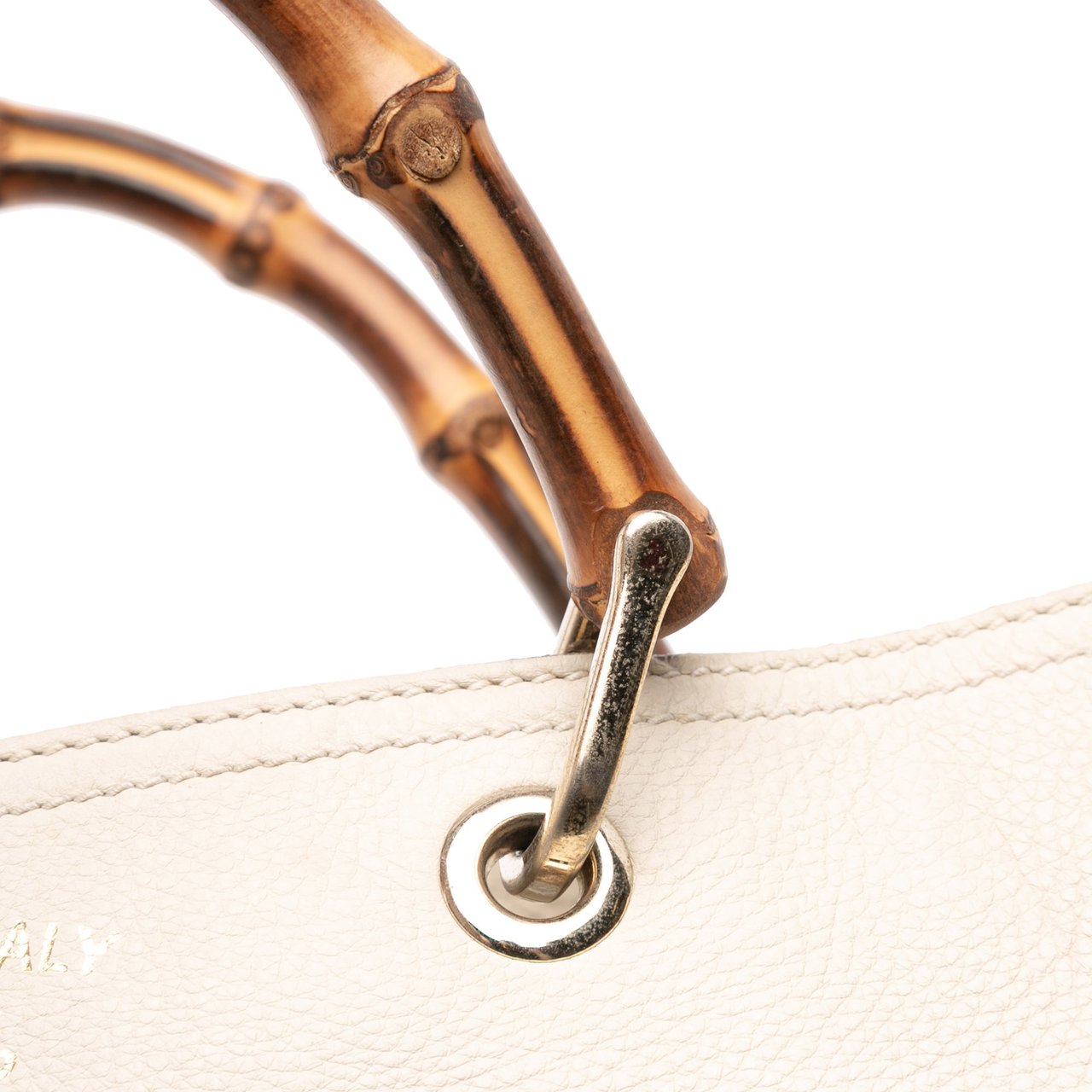 Gucci Large Calfskin Bamboo Shopper Satchel Bruin