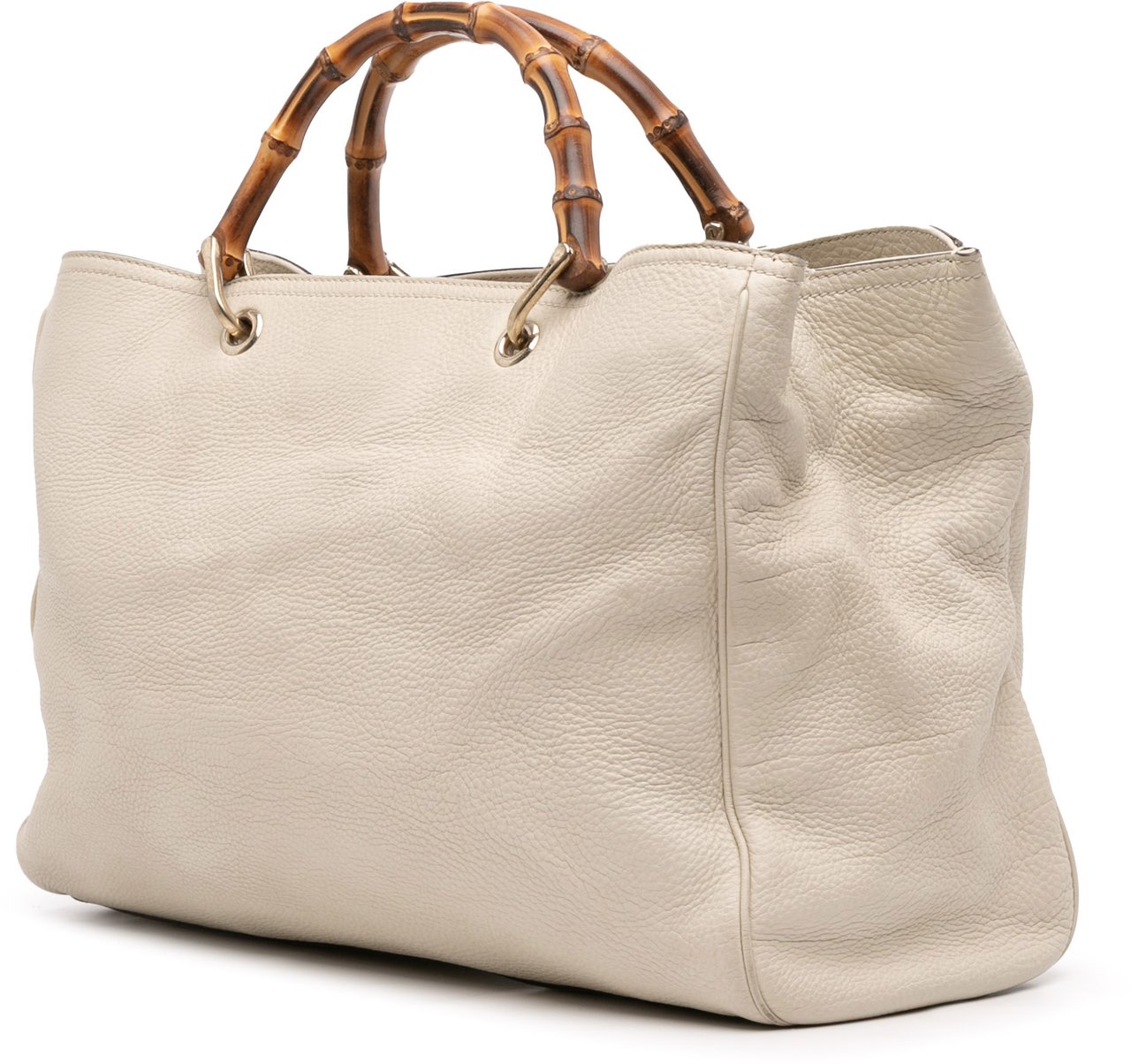 Gucci Large Calfskin Bamboo Shopper Satchel Bruin