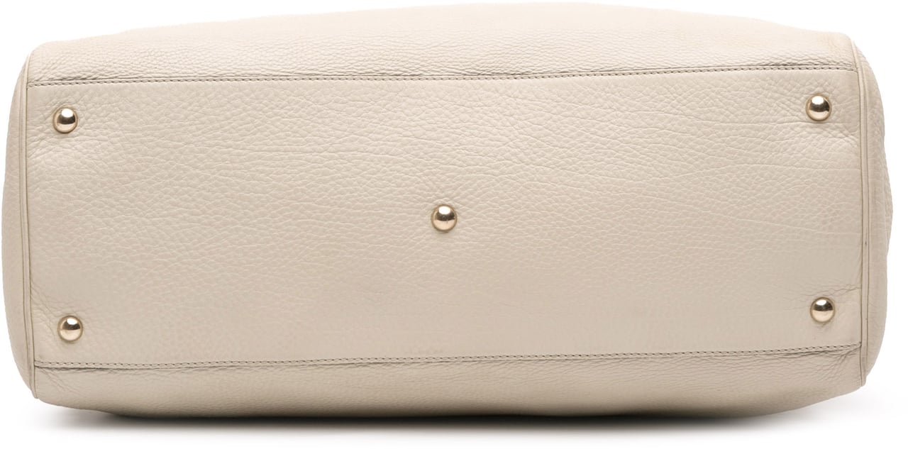 Gucci Large Calfskin Bamboo Shopper Satchel Bruin