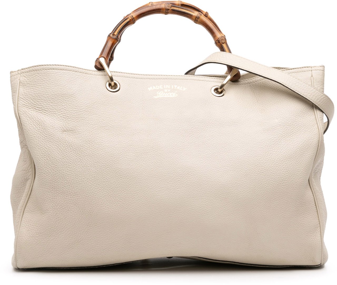 Gucci Large Calfskin Bamboo Shopper Satchel Bruin