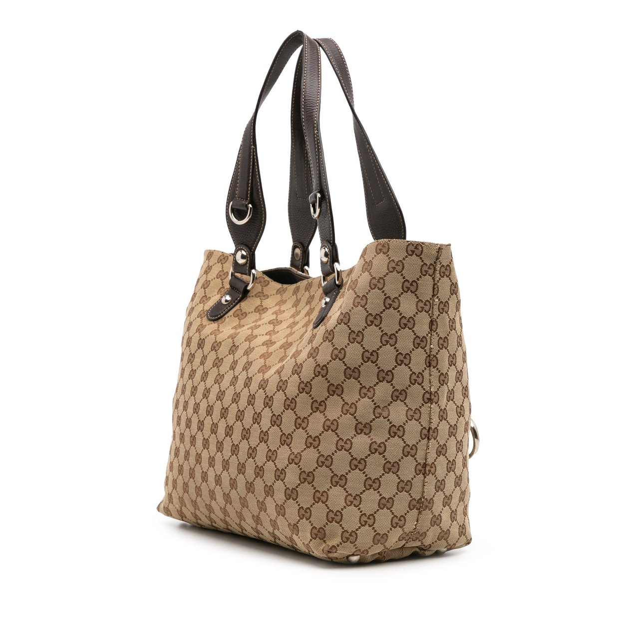 Gucci GG Canvas Icon Bit Tote Bruin