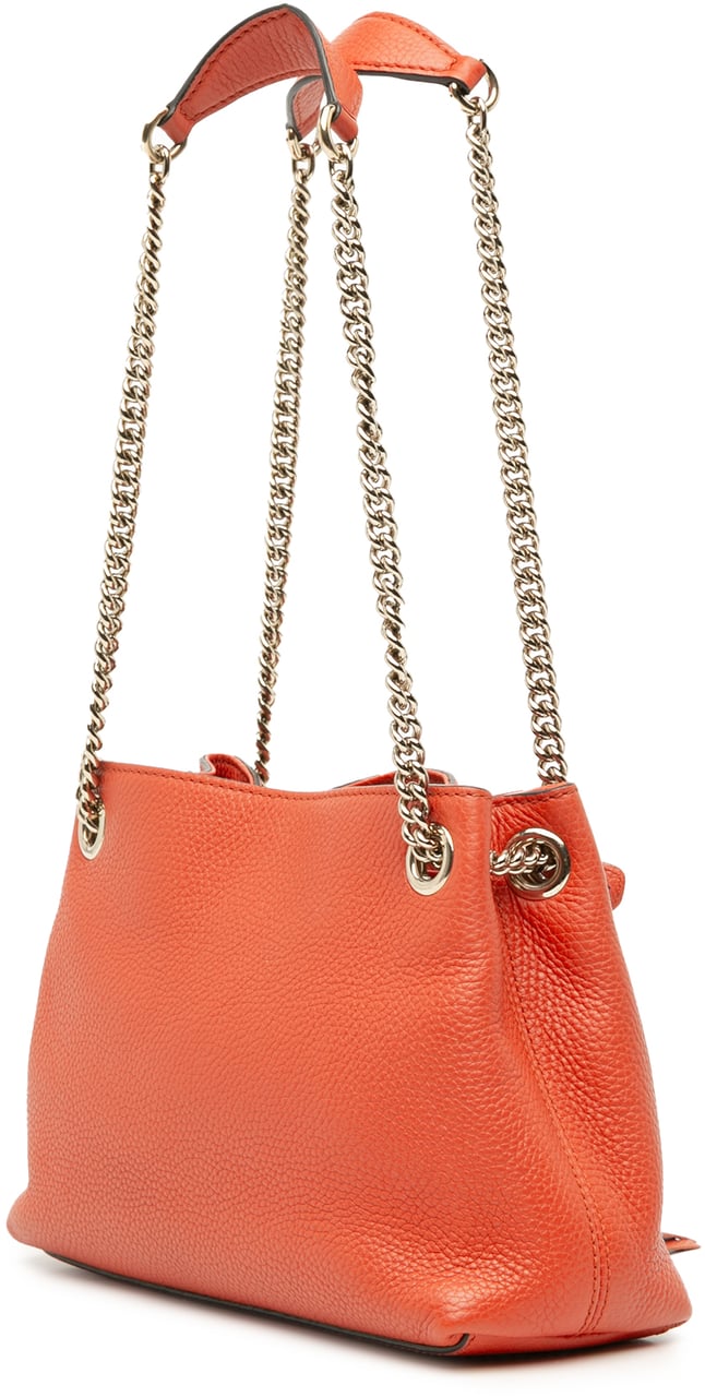Gucci Small Leather Soho Chain Tote Oranje