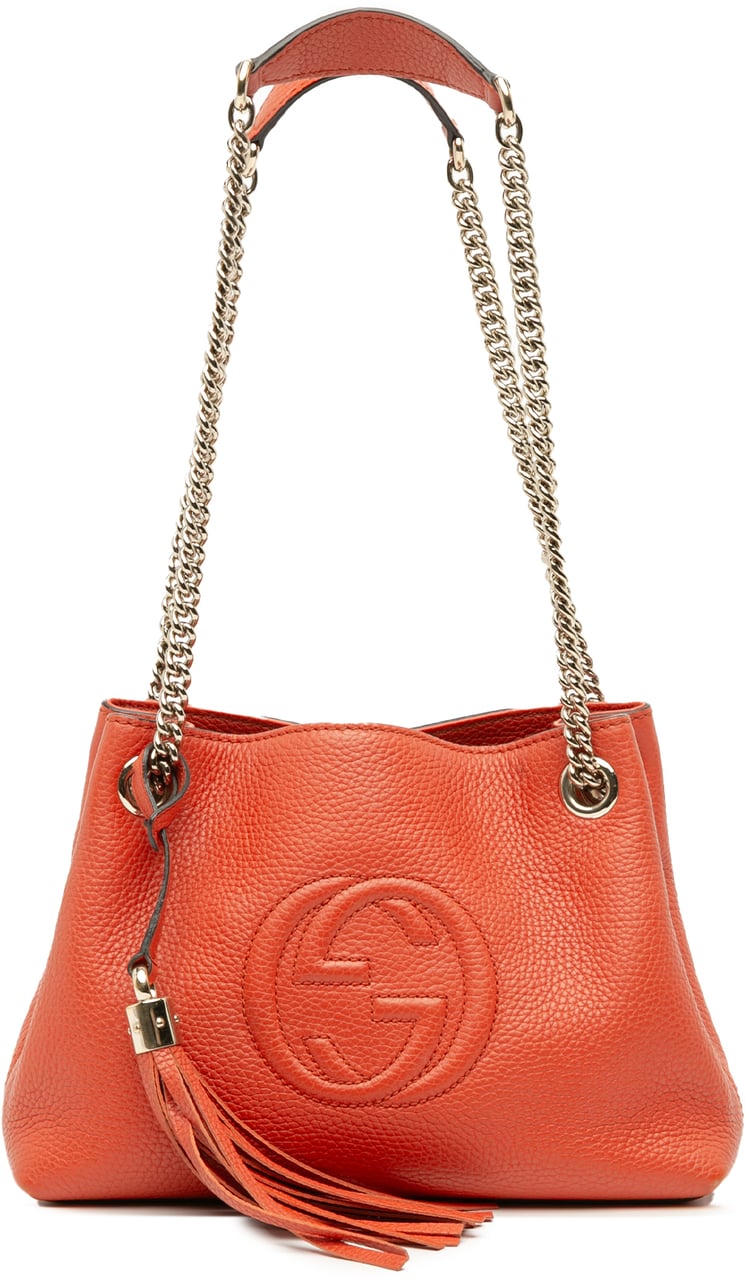 Gucci Small Leather Soho Chain Tote Oranje