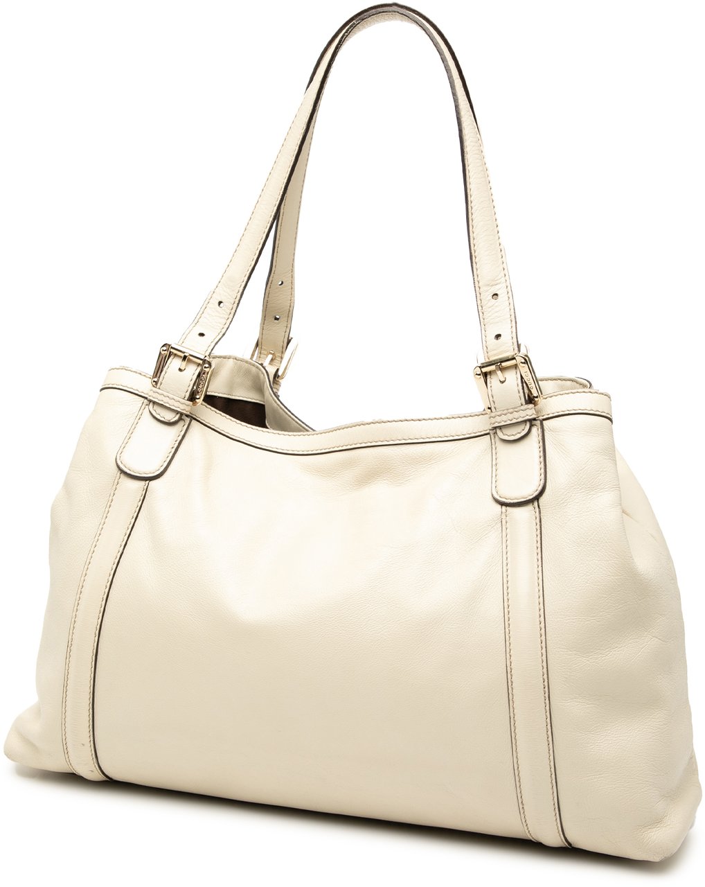 Gucci Leather Dialux Britt Tote Wit