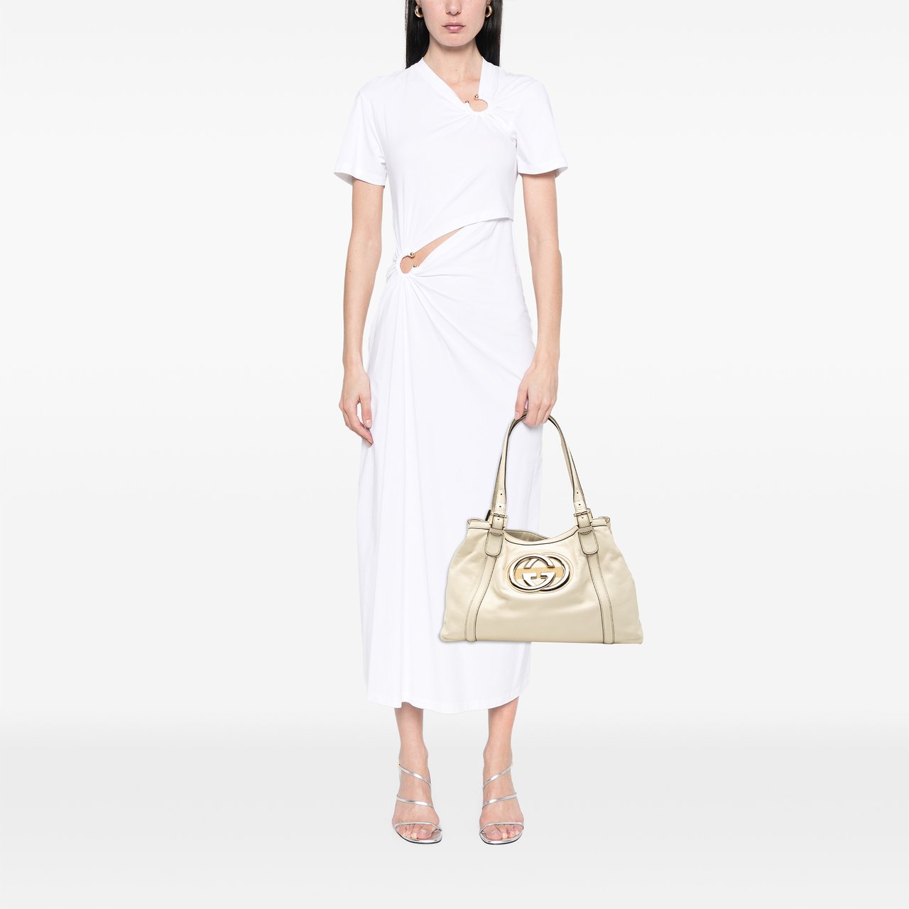 Gucci Leather Dialux Britt Tote Wit