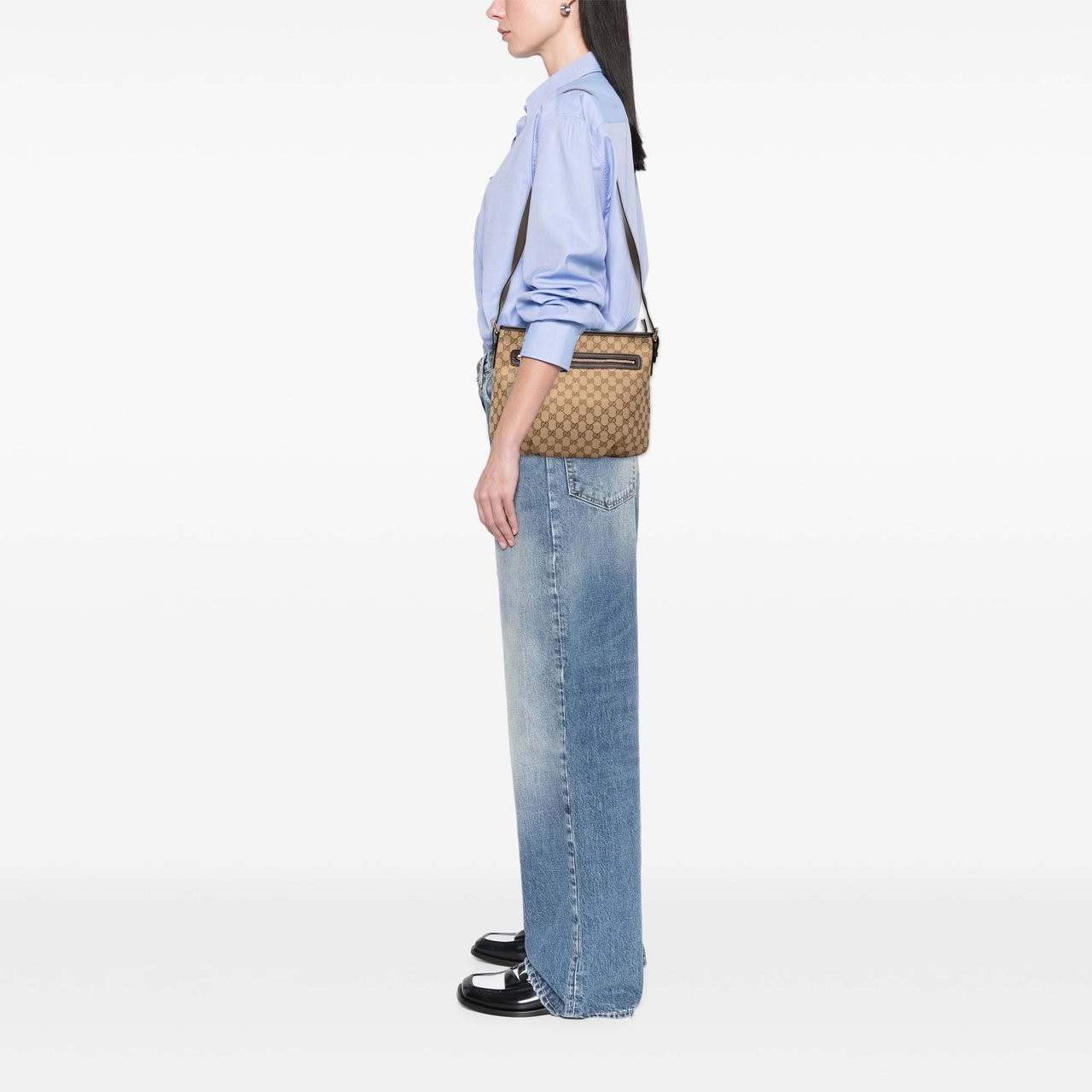 Gucci GG Canvas Crossbody Bruin