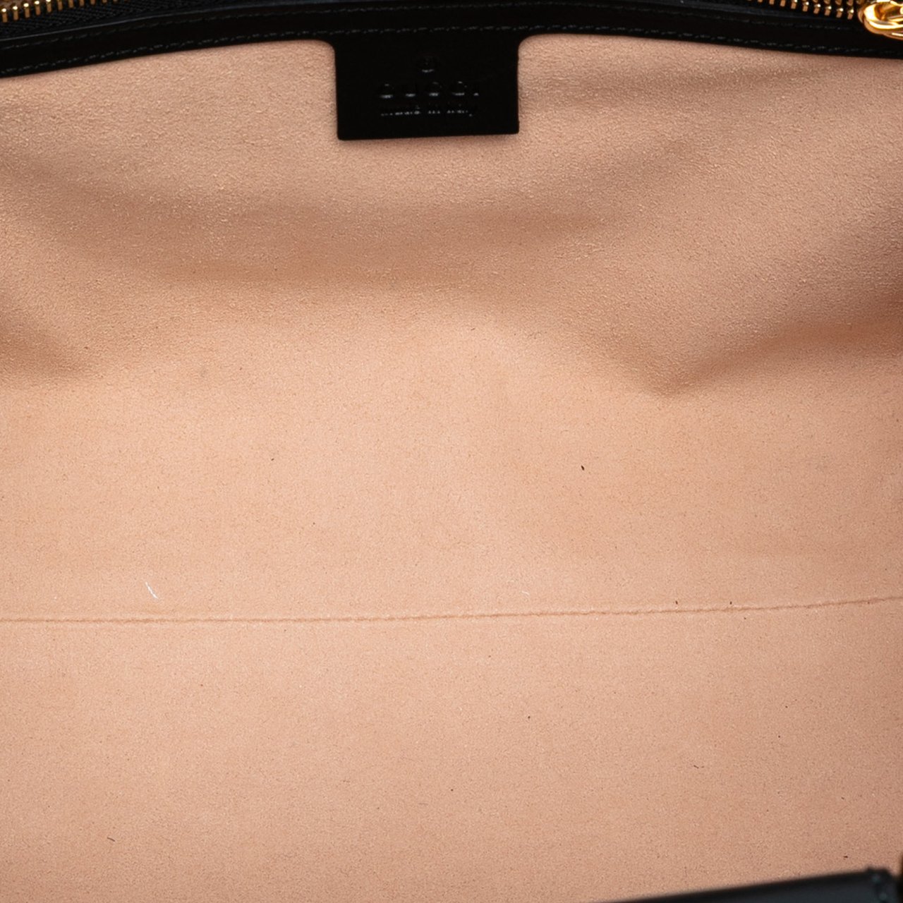 Gucci Small Leather Bamboo Nymphaea Satchel Zwart