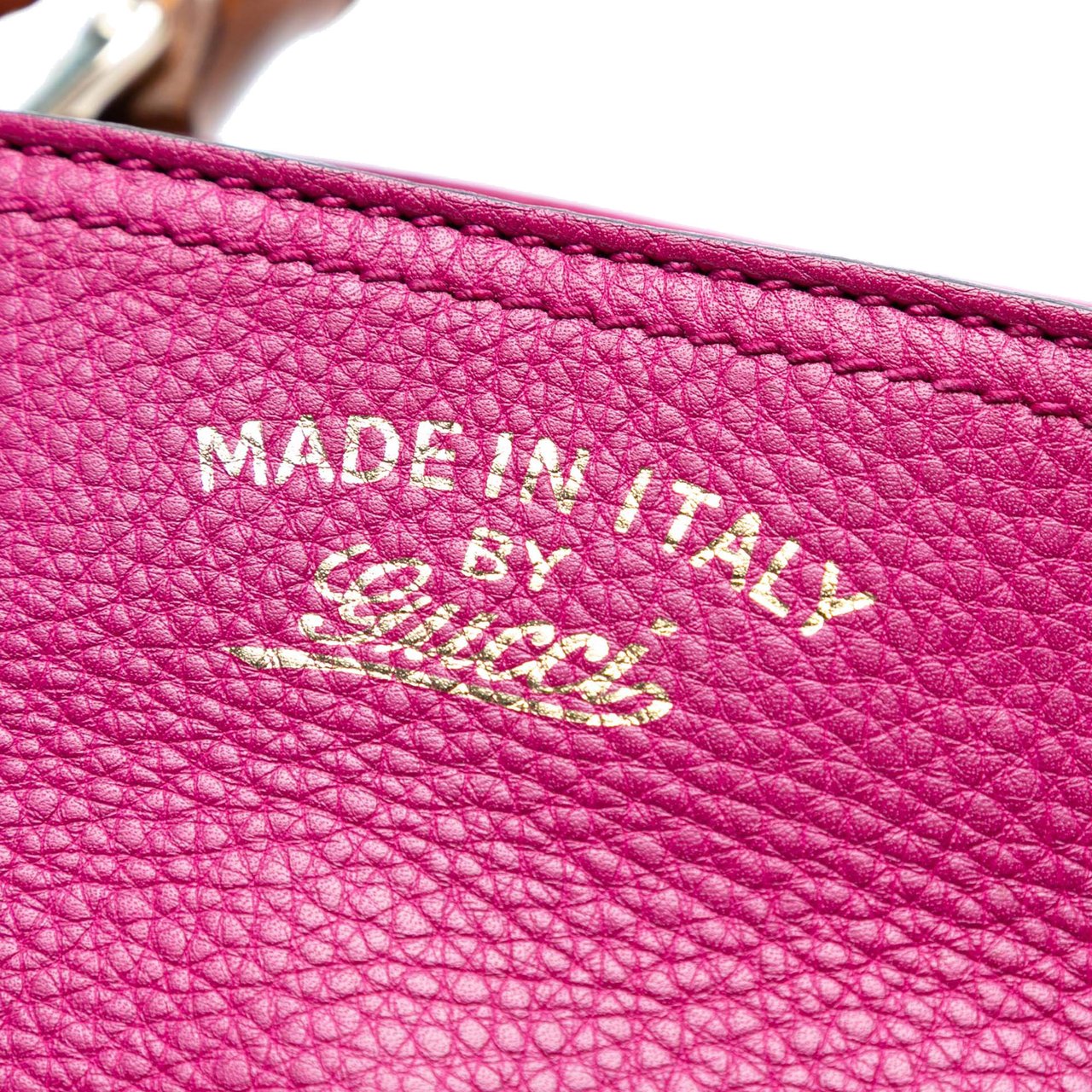 Gucci Small Calfskin Bamboo Shopper Satchel Roze