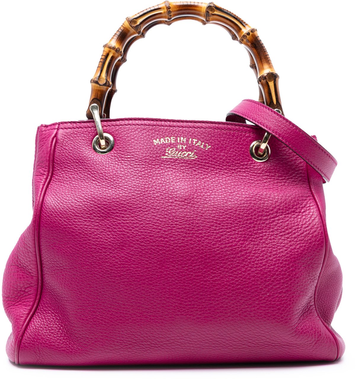 Gucci Small Calfskin Bamboo Shopper Satchel Roze