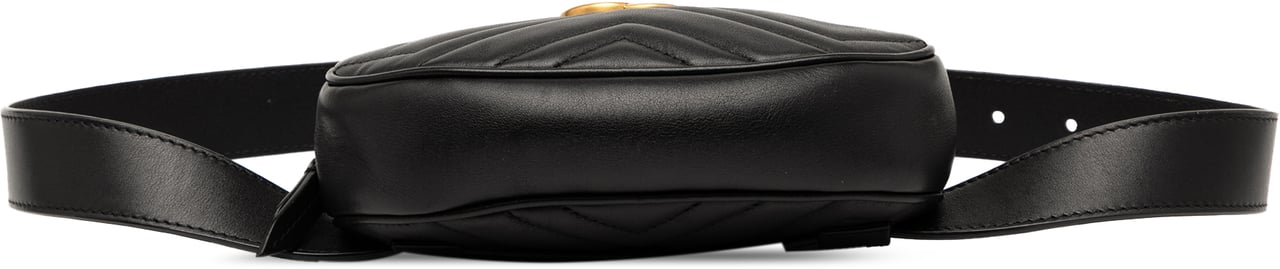 Gucci GG Marmont Matelasse Leather Belt Bag Zwart