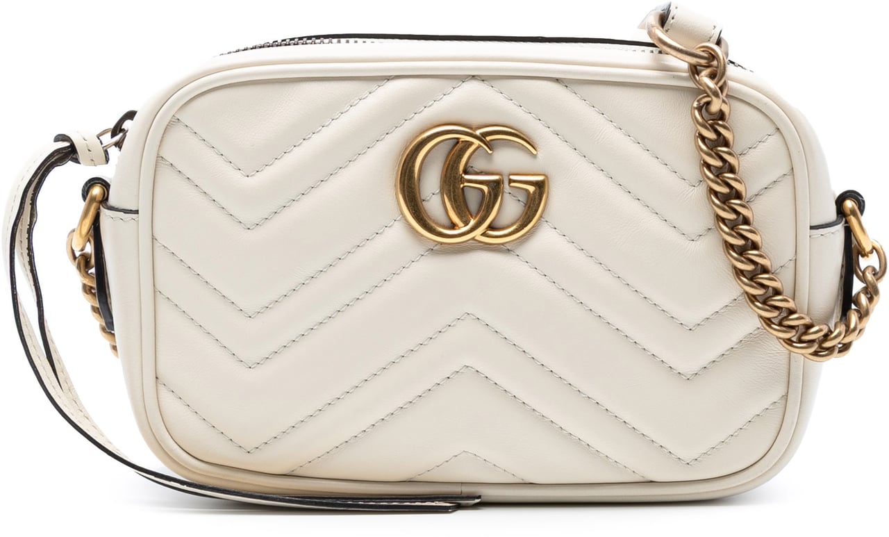 Gucci Mini GG Marmont Matelasse Leather Crossbody Wit
