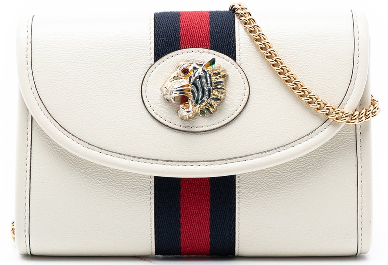Gucci Mini Leather Rajah Web Chain Crossbody Wit