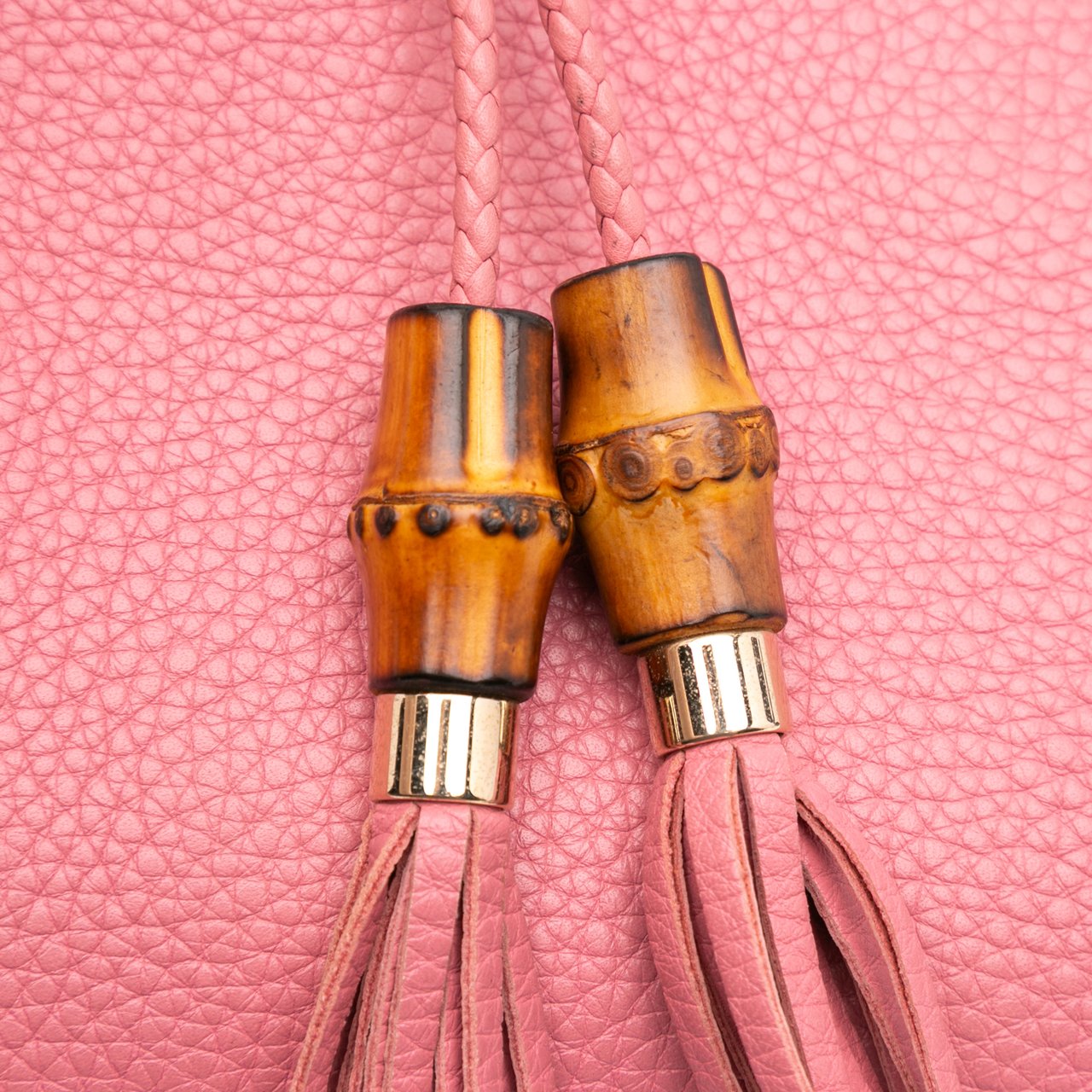 Gucci Calfskin Bamboo Clutch Roze