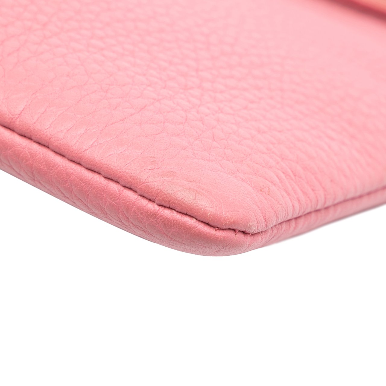 Gucci Calfskin Bamboo Clutch Roze