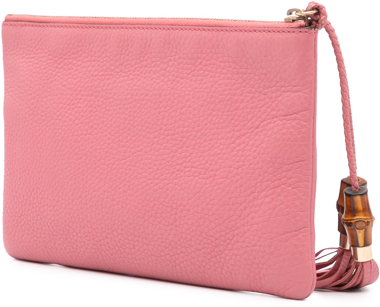 Gucci Calfskin Bamboo Clutch Roze