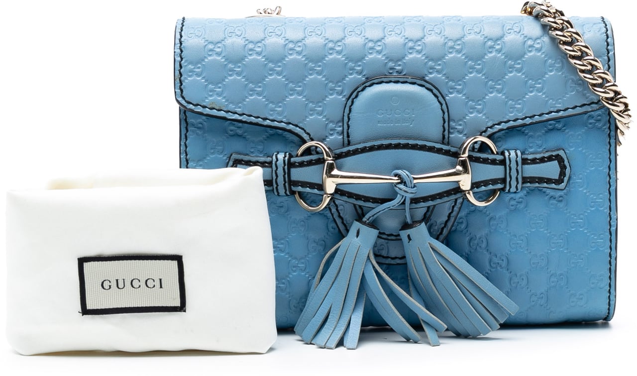 Gucci Mini Microguccissima Emily Crossbody Blauw