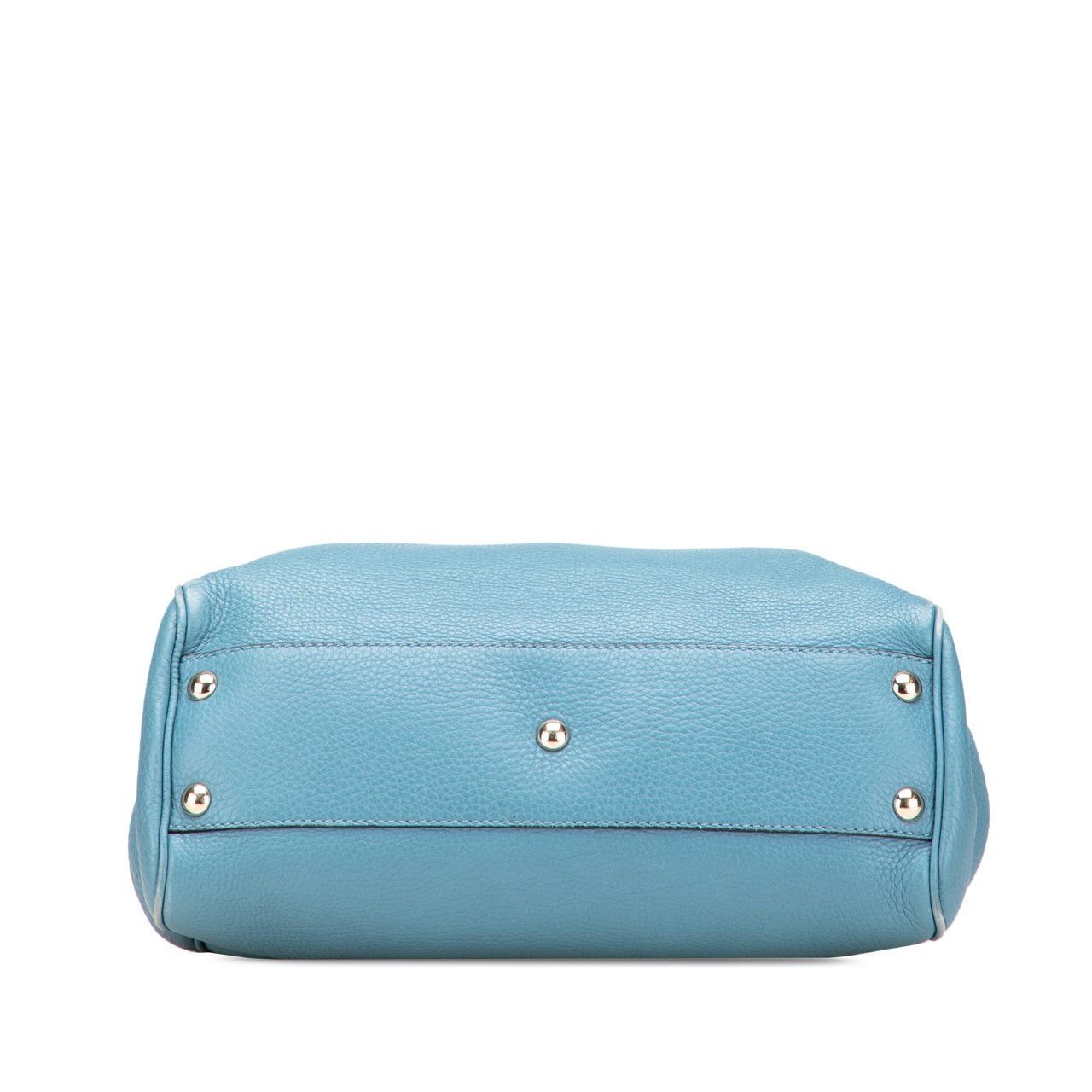 Gucci Small Calfskin Bamboo Shopper Satchel Blauw