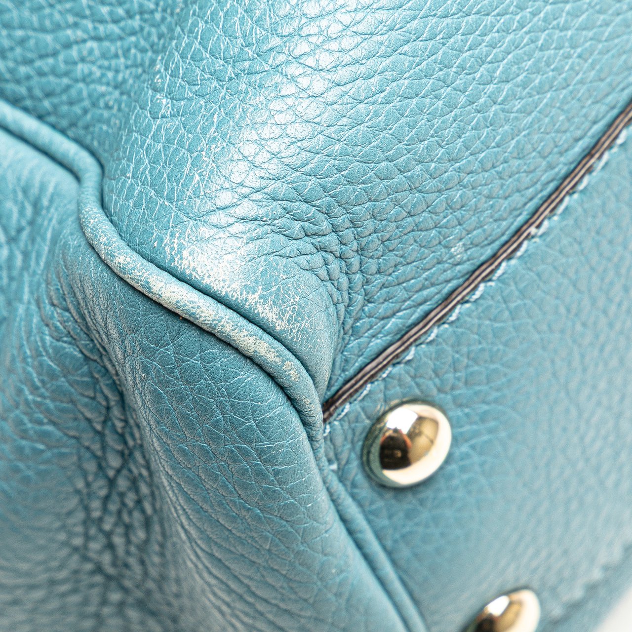 Gucci Small Calfskin Bamboo Shopper Satchel Blauw
