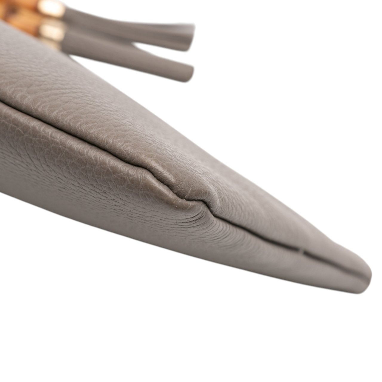 Gucci Calfskin Bamboo Tassel Clutch Grijs