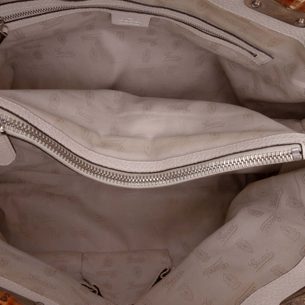 Gucci Medium GG Canvas Bamboo Libeccio Tote Bruin