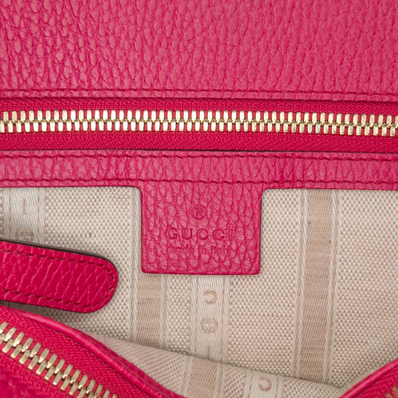 Gucci Calfskin Swing Top Handle Satchel Roze